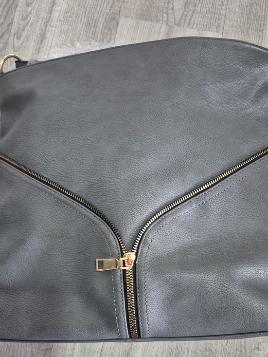 Unk Handbags - Unk Charcoal Gray Tote with Gold-Tone Zipper Accent